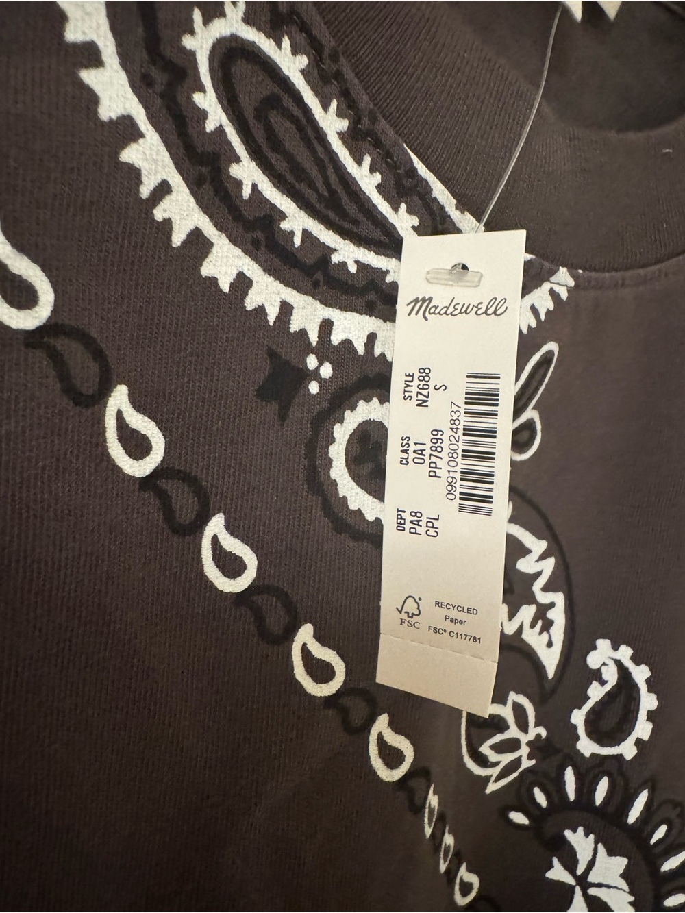 NWT: Madewell Boxy Crop Tee. Size S - Picture 4 of 5
